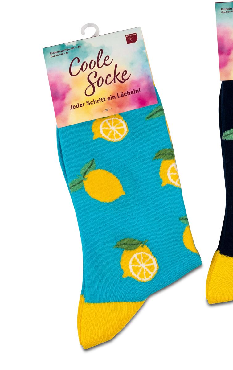 Bild von formano Coole Socke Zitronen hellblau