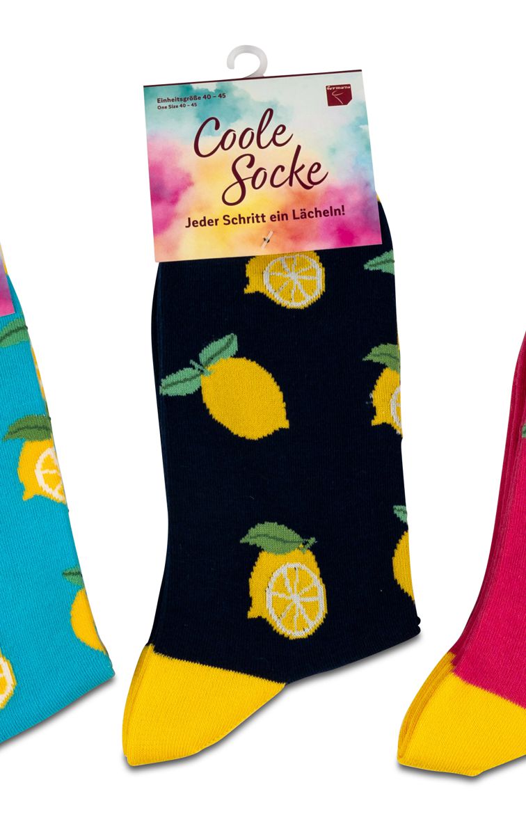 Bild von formano Coole Socke Zitronen dunkelblau
