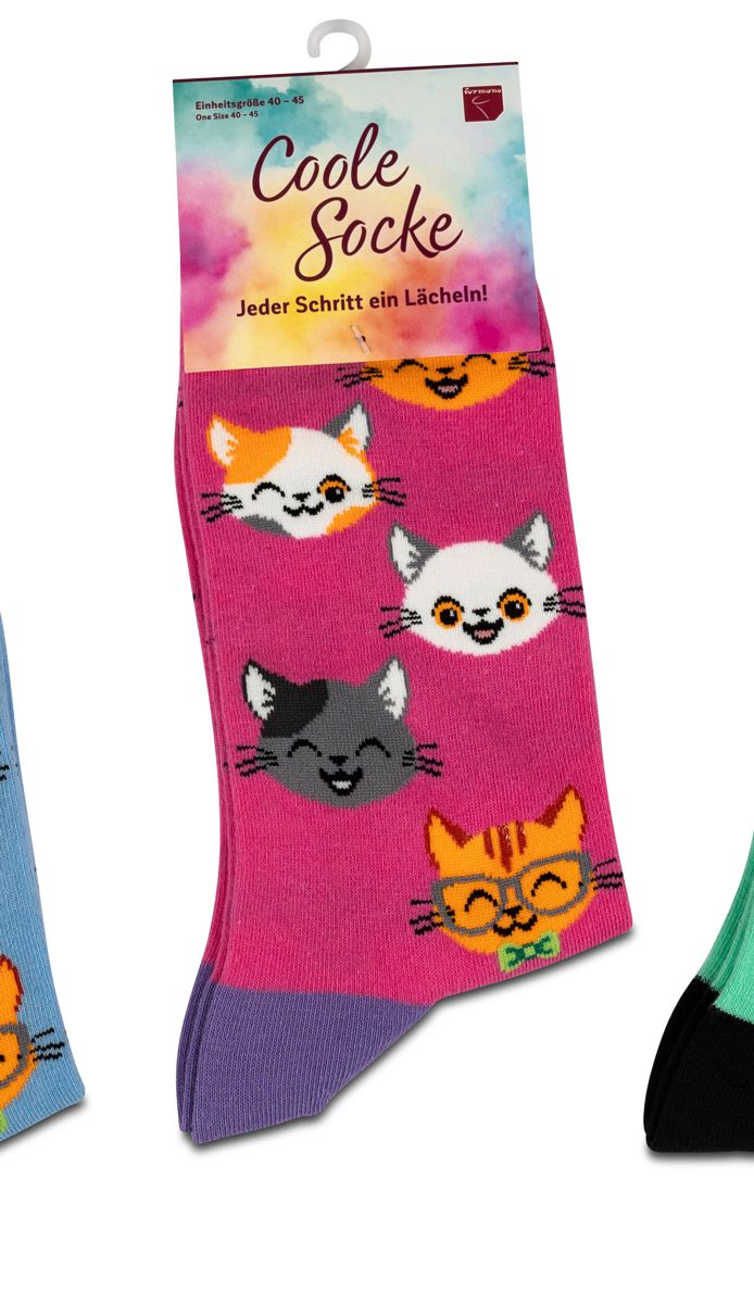 Bild von formano Coole Socke Katzen pink
