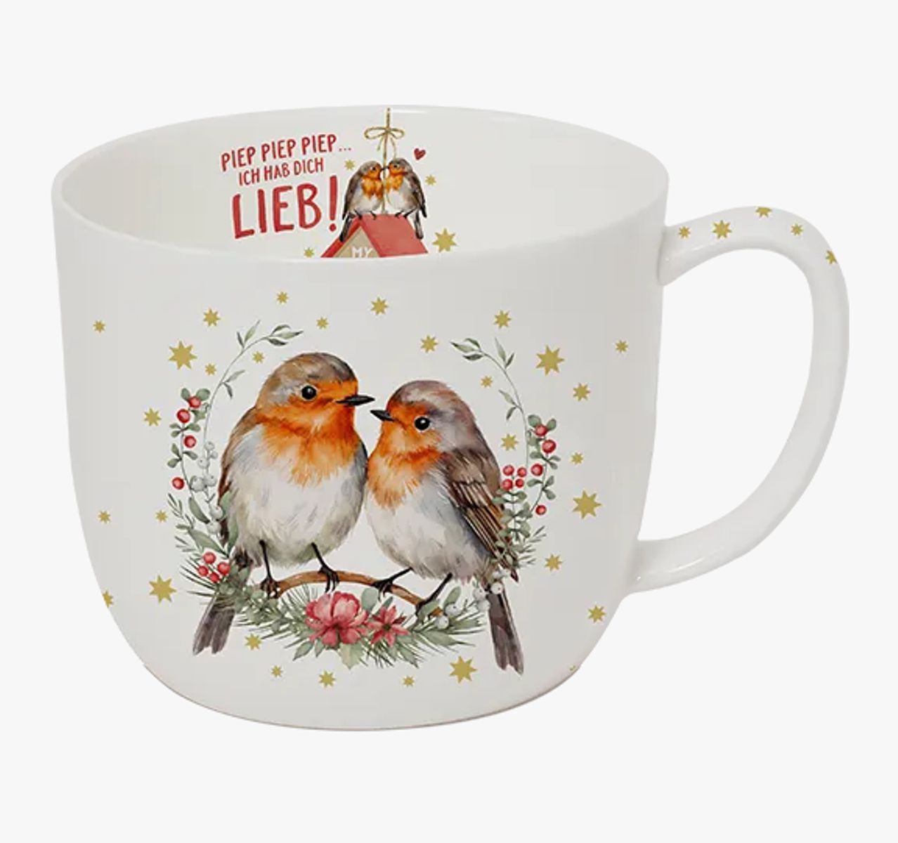 Bild von Jumbotasse Rotkehlchenliebe 700 ml Fine Bone China 