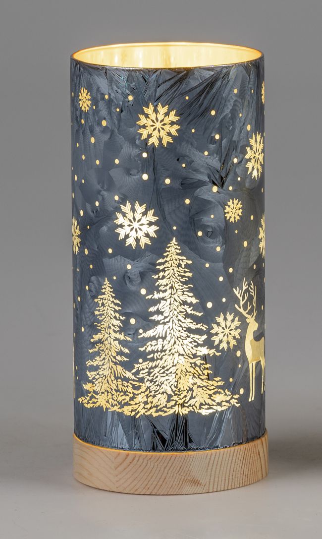 Bild von Deko-Licht LED Hirsch Wald winterblau 20cm 25cm