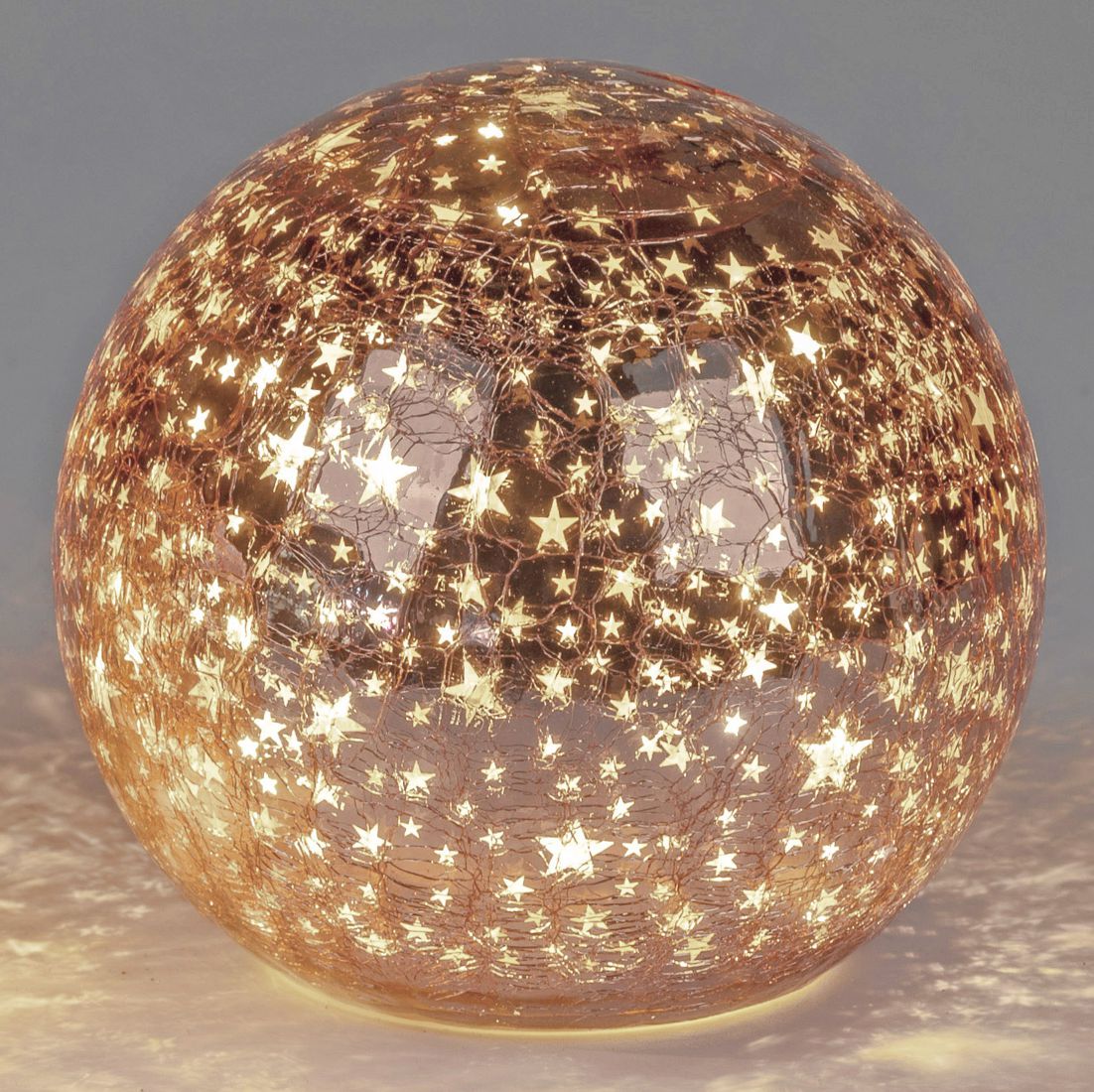 Bild von Deko-Licht LED Kugel Sterne rose gold 12cm 15cm
