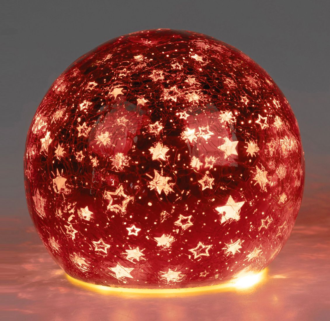 Bild von Deko-Licht LED Kugel Sterne rot gold 12cm 15cm