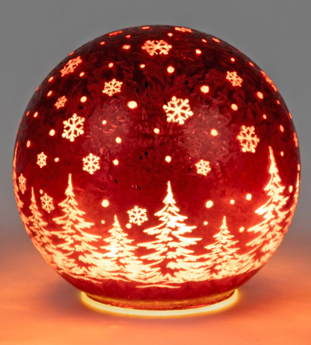 Bild von Deko-Licht LED Kugel Frosty rot 12cm 15cm