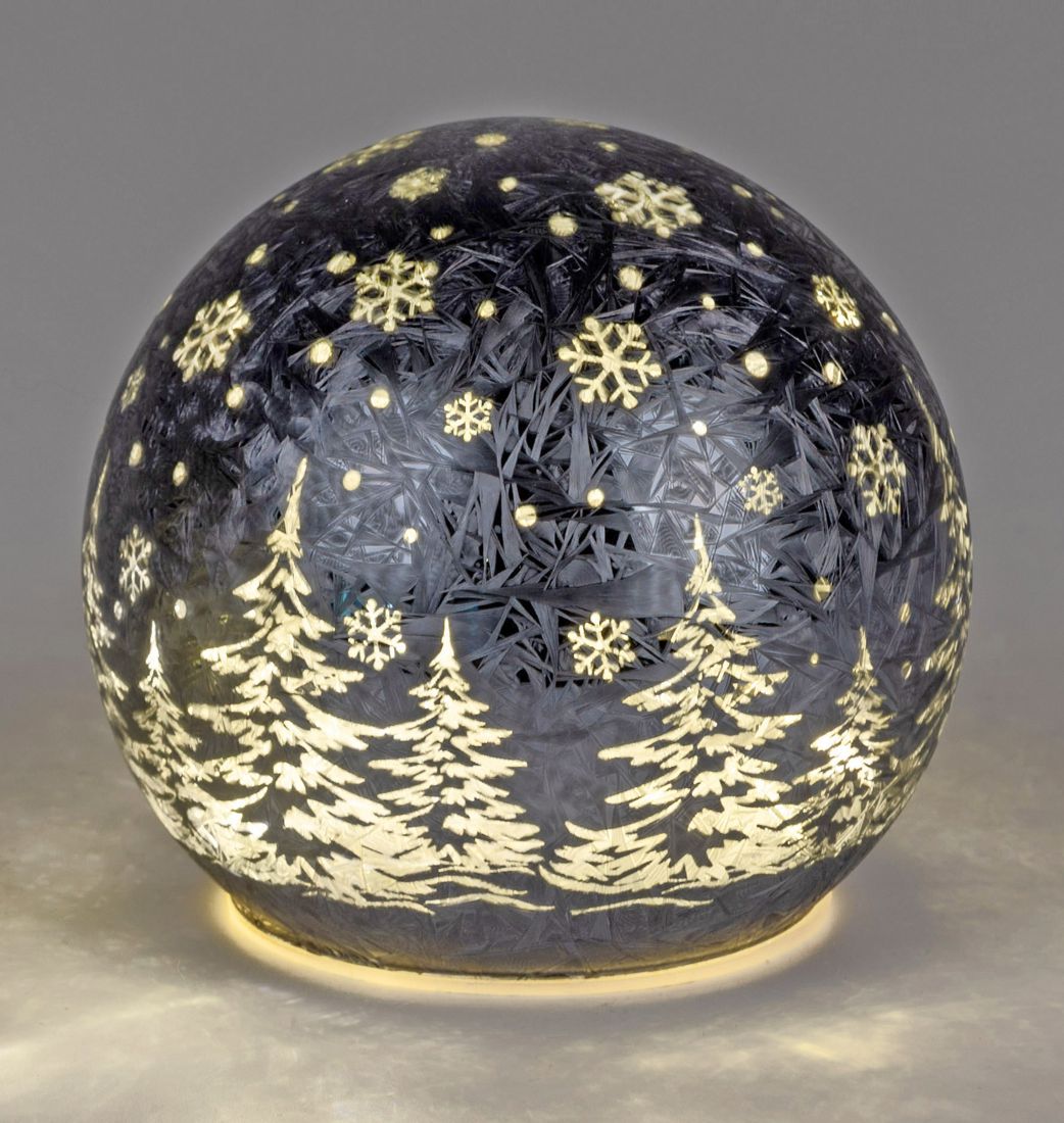 Bild von Deko-Licht LED Kugel Frosty Winter grau 12cm 15cm
