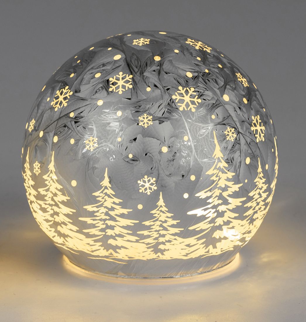 Bild von Deko-Licht LED Kugel Frosty silber 12cm 15cm