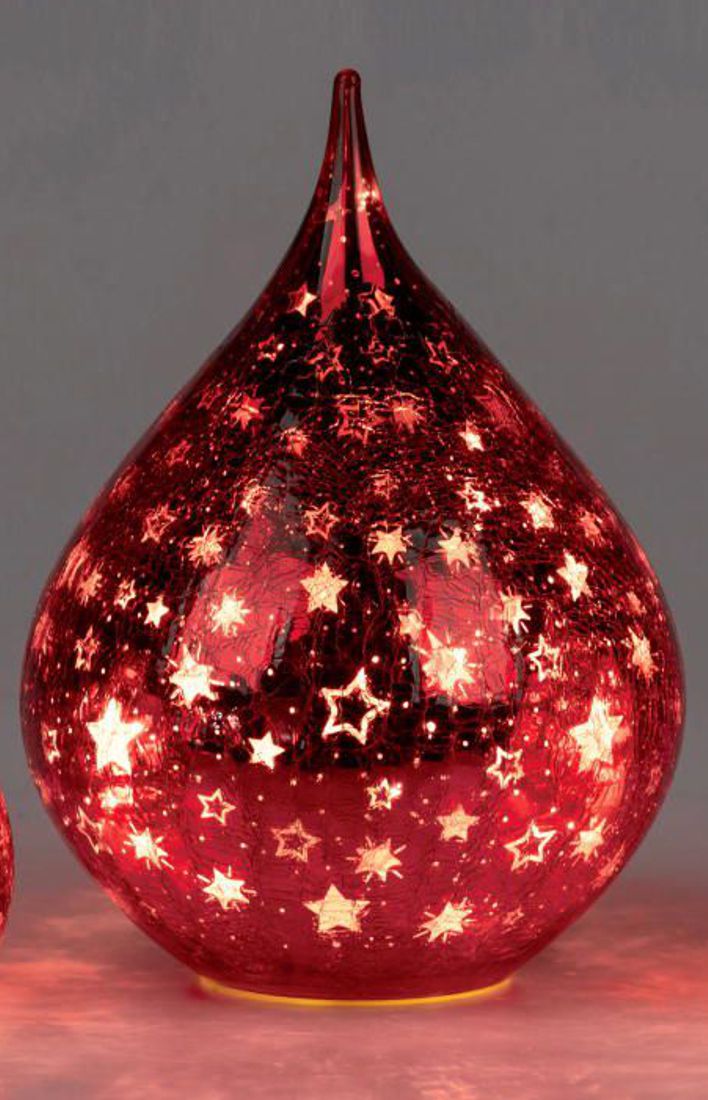 Bild von Deko-Licht Tropfenform LED Sterne rot 16cm 21cm 25cm