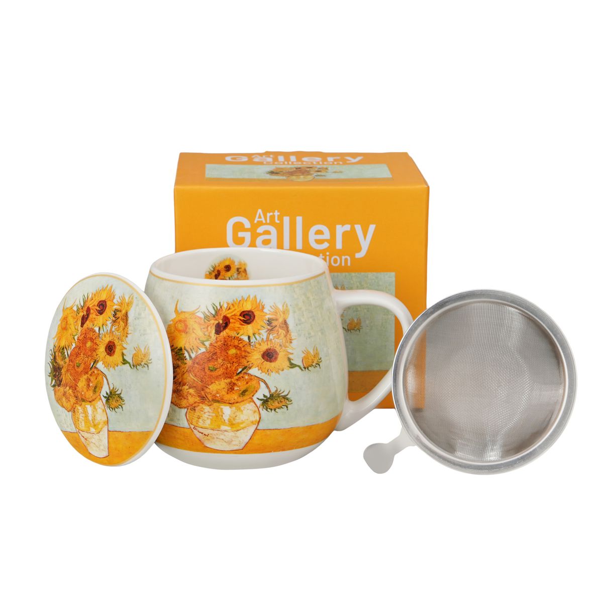 Bild von DUO Tasse Sunflowers Van Gogh Teetasse mit Sieb und Deckel 