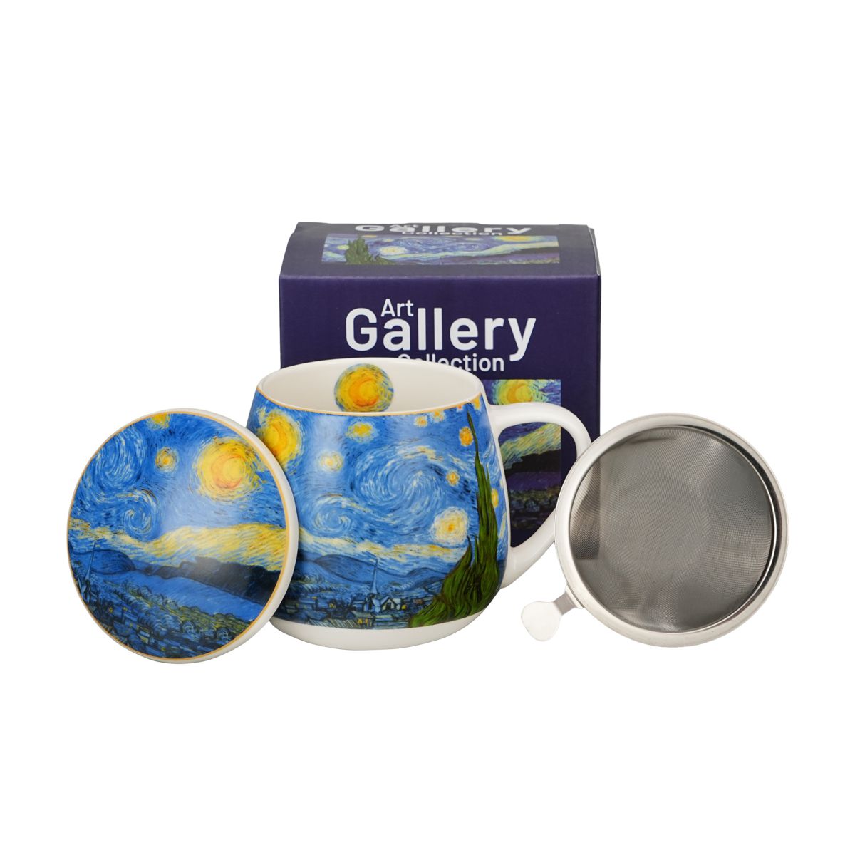Bild von DUO Tasse Starry Night Van Gogh Teetasse mit Sieb und Deckel 