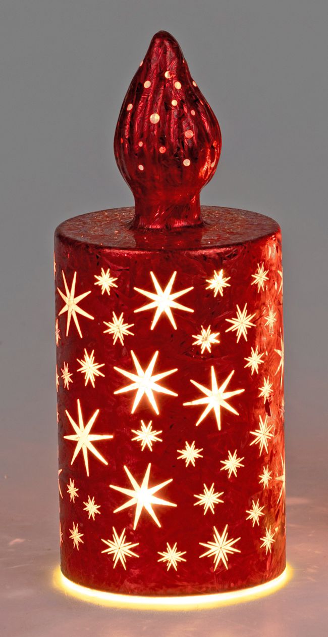 Bild von Deko-Licht LED Kerze Frosty rot 17cm 20cm