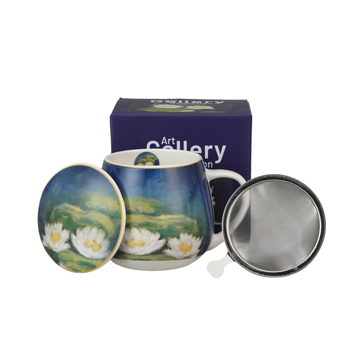 Bild von DUO Tasse Nenufars Monet Seerosen Teetasse mit Sieb und Deckel 
