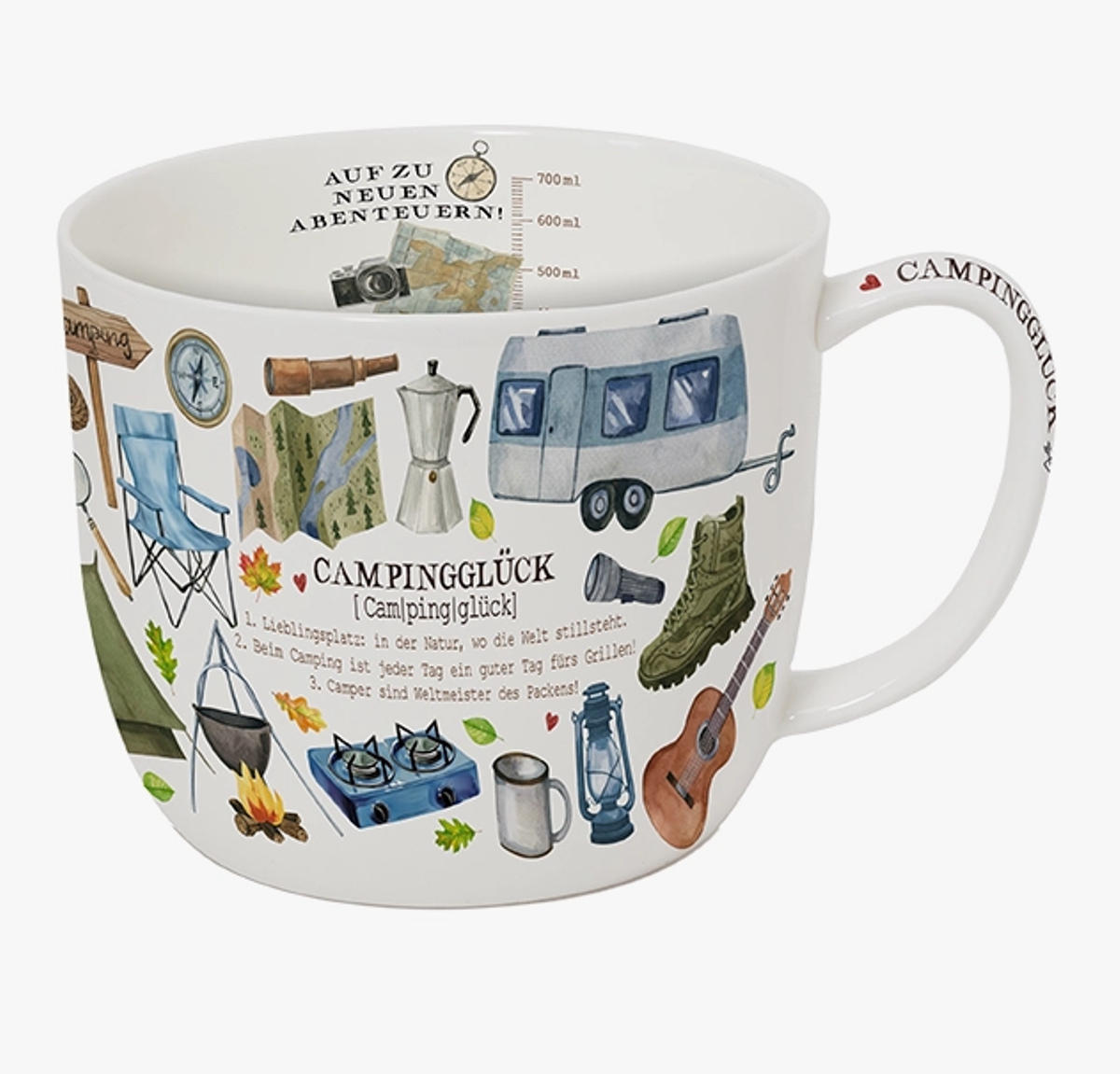 Bild von Jumbobecher Campingglück 700 ml Fine Bone China 