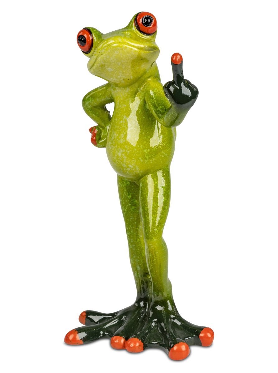 Bild von formano Dekofigur Frosch Stinkefinger 