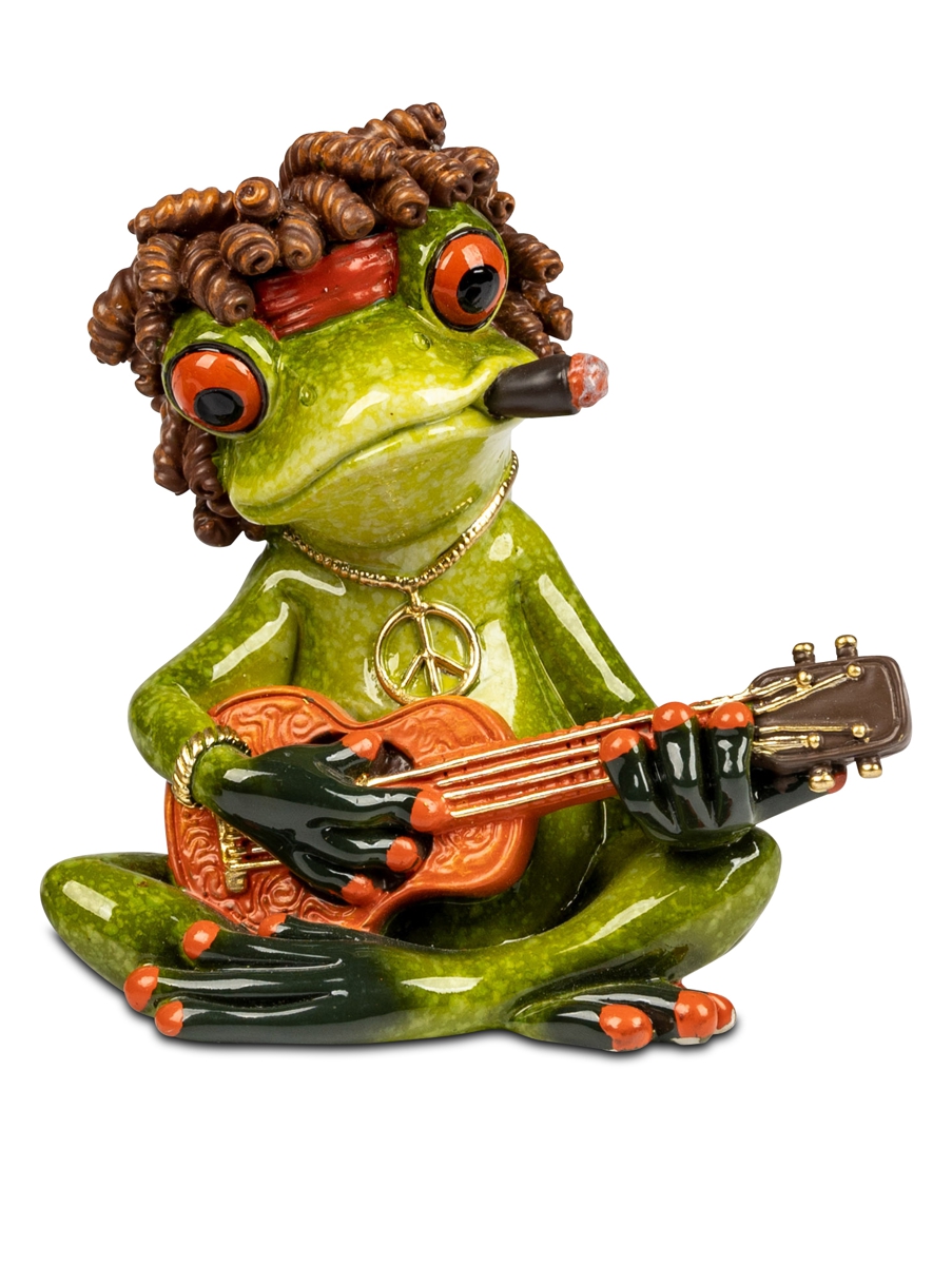 Bild von formano Dekofigur Frosch als Reggae Musiker Gitarre