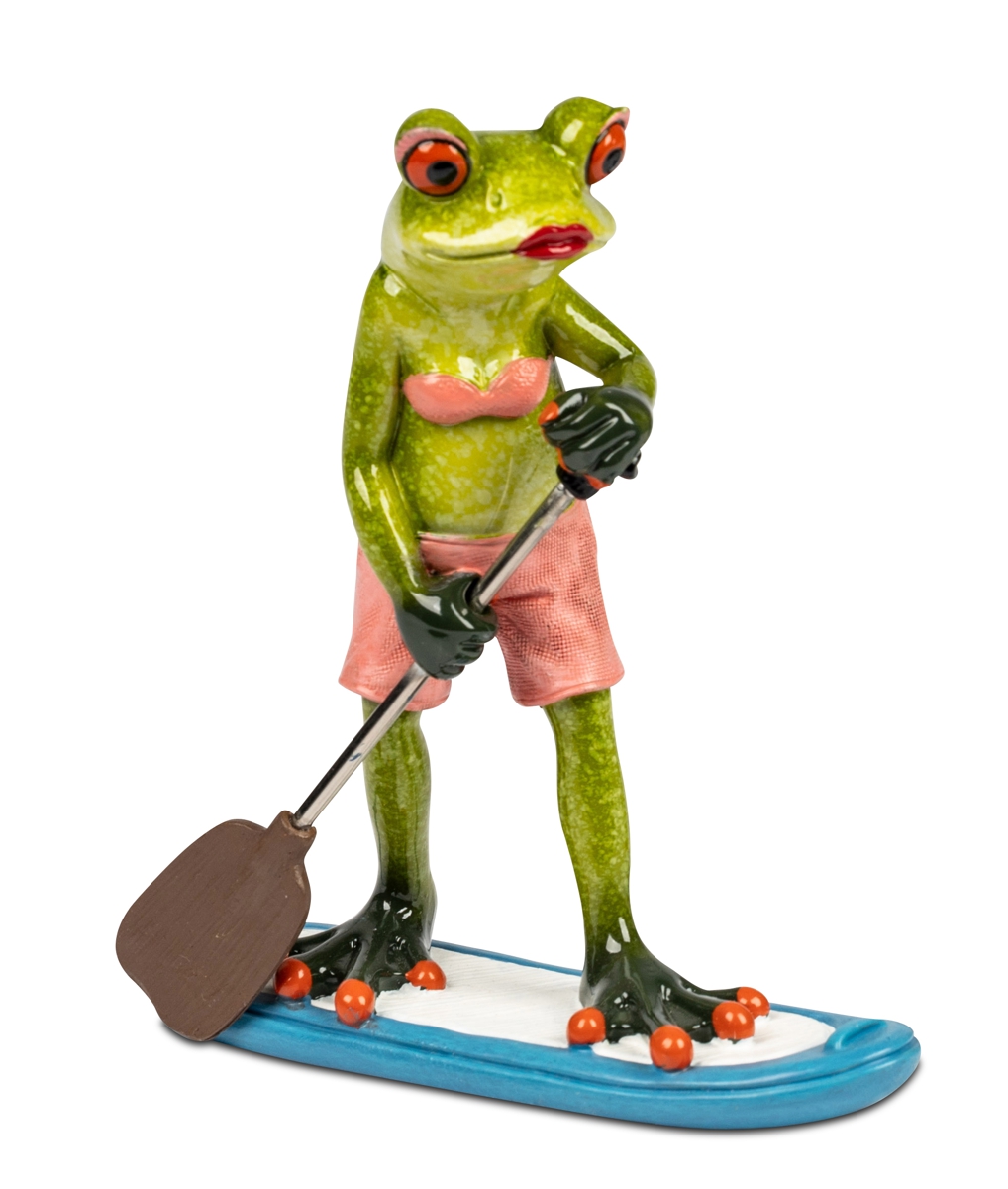 Bild von formano Dekofigur Frosch Frau Stand Up Paddle Board SUP