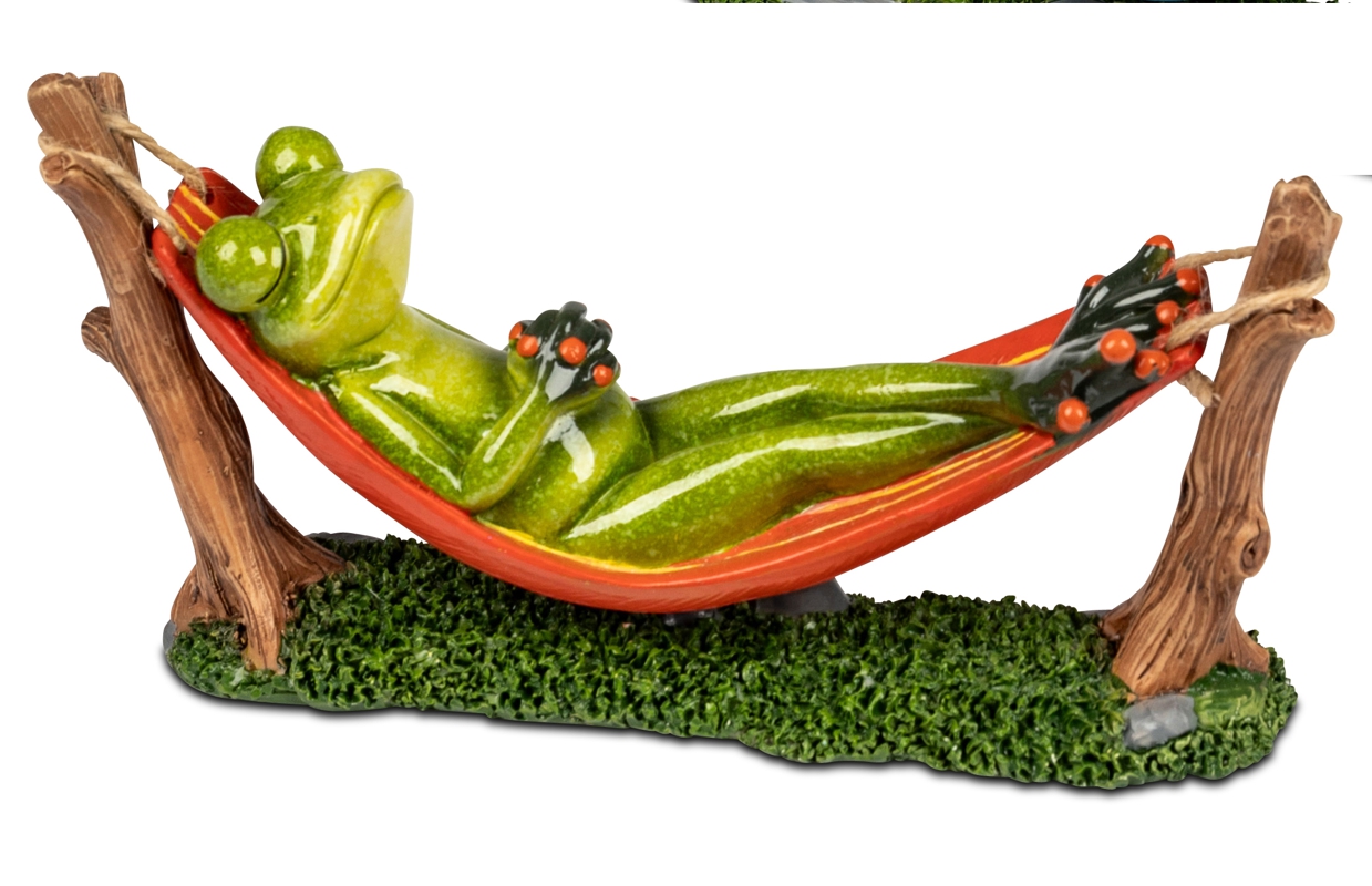Bild von formano Dekofigur Frosch Hängematte rot