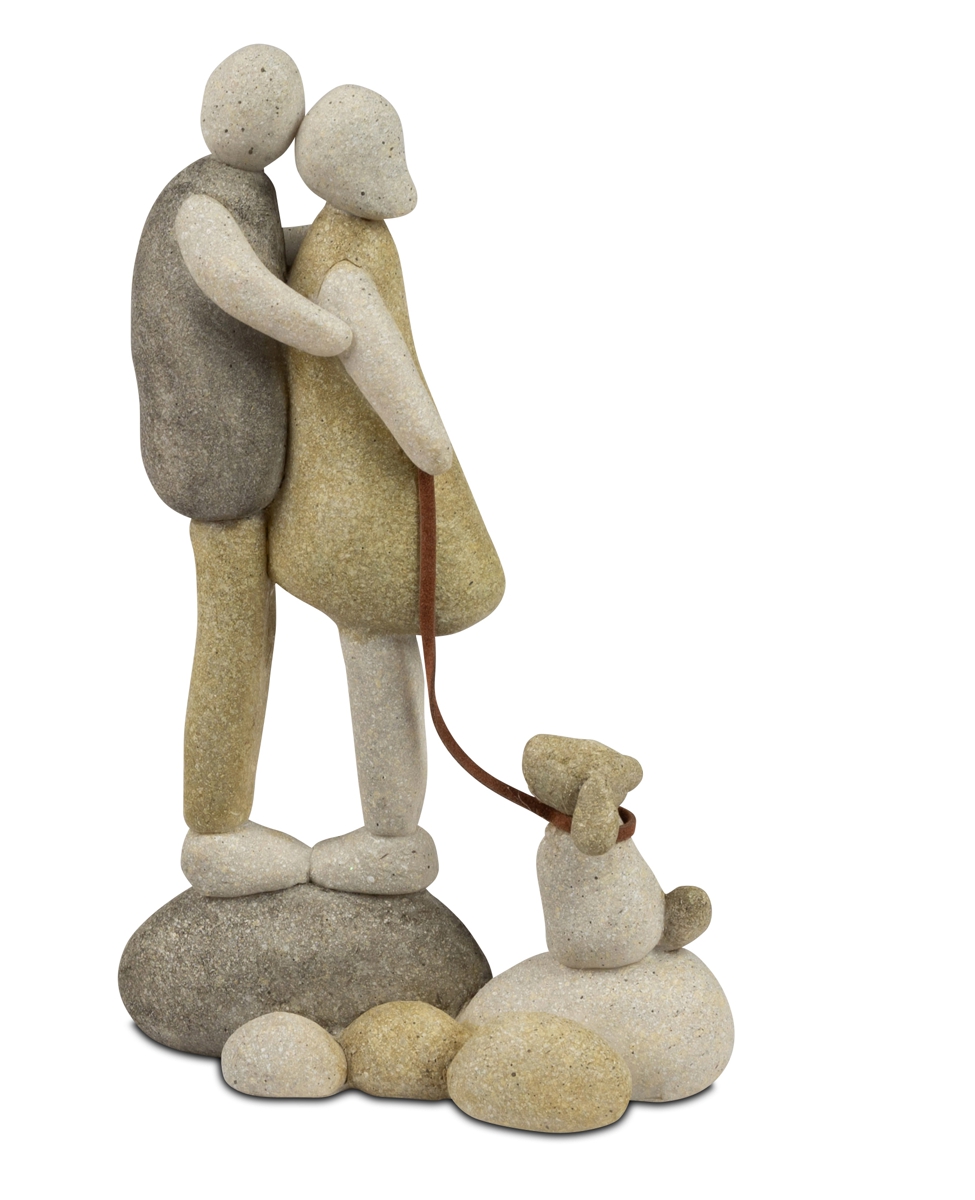 Bild von formano Dekofigur Steinmännchen Paar mit Hund 