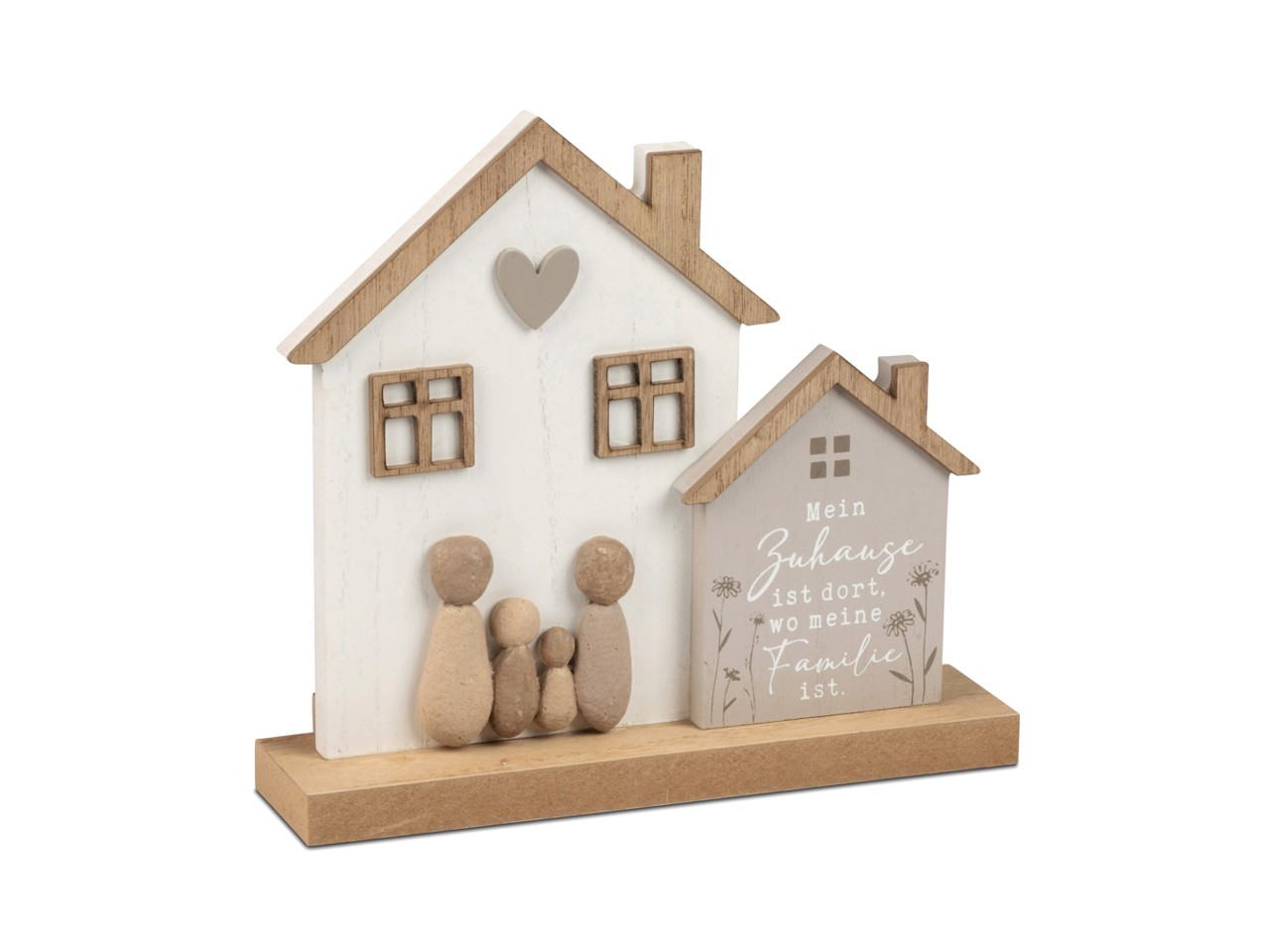 Bild von formano Dekofigur Häuser stehend Holz handbemalt mit Kunststein-Figuren