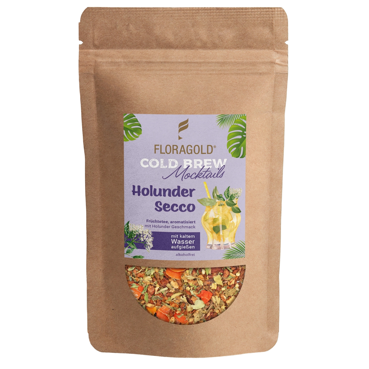 Bild von Holunder Secco Cold Brew Mocktail alkoholfrei (Früchtetee)