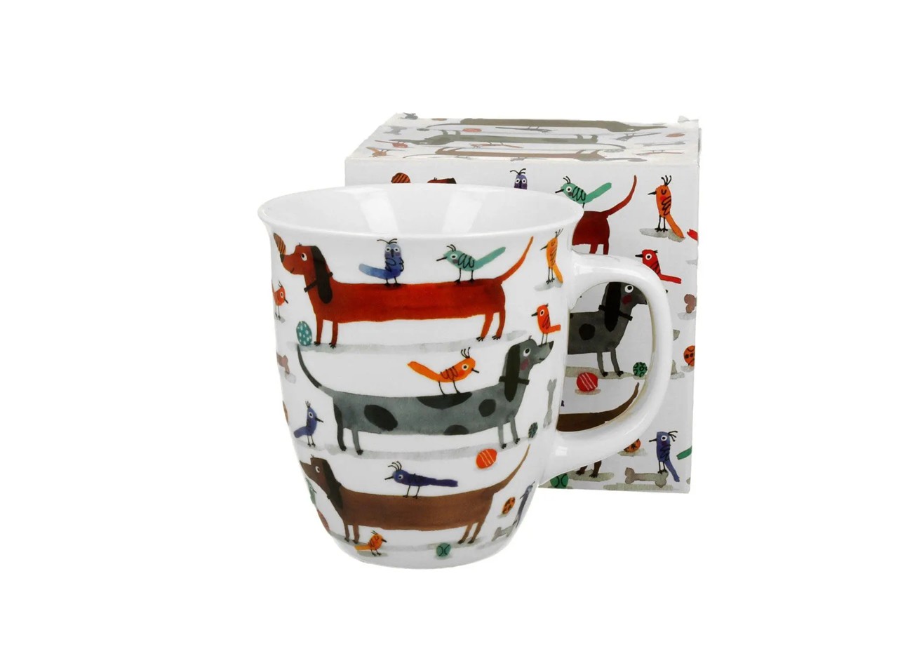 Bild von DUO Tasse Dog's World - Long dogs - Dackel Porzellan 0,65 L