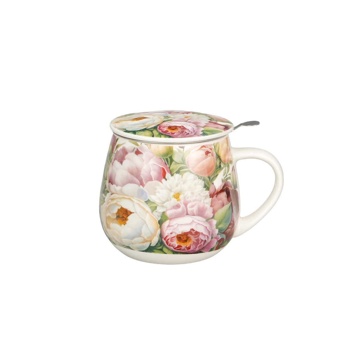 Bild von DUO Tasse Peonies Pfingstrosen Teetasse mit Sieb und Deckel 