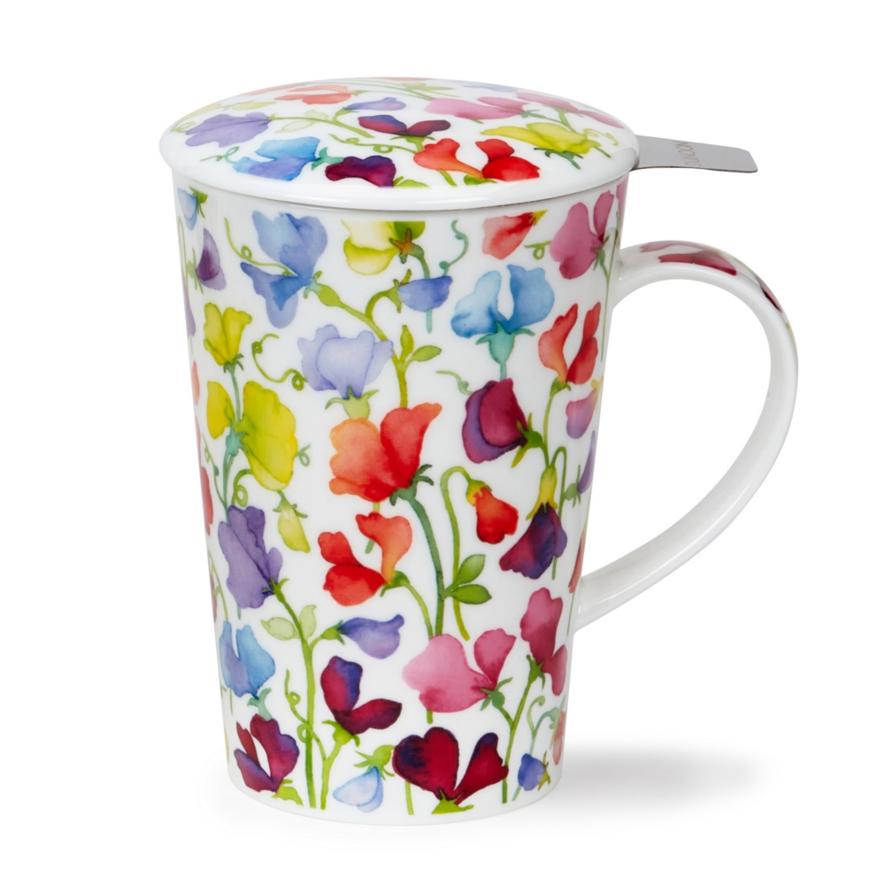 Bild von Dunoon Tasse Floral Fiesta Tasse mit Sieb und Deckel Shetland