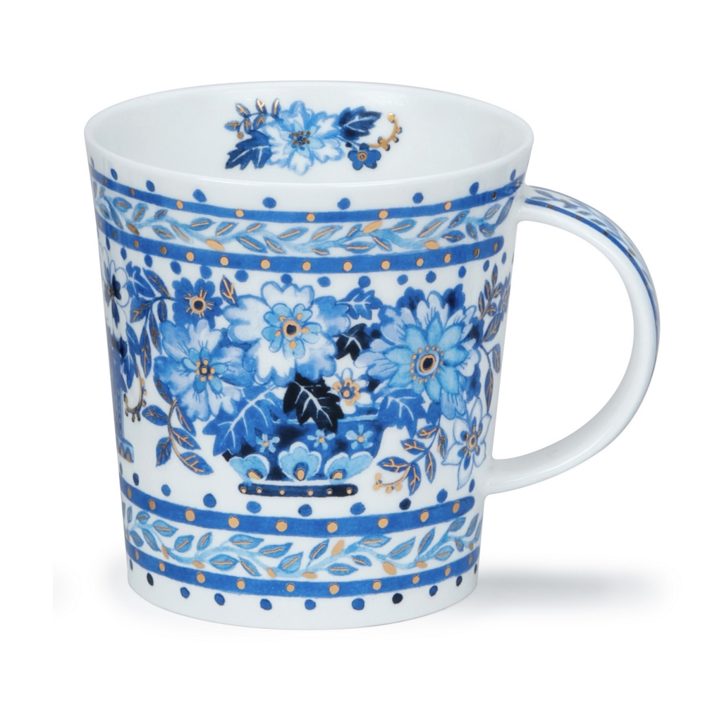 Dunoon Tasse Delft Blue Urn Teeschale mit gold Lomond