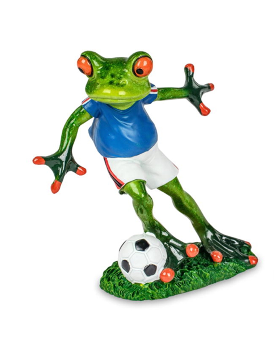 formano Dekofigur Frosch Fußball blau
