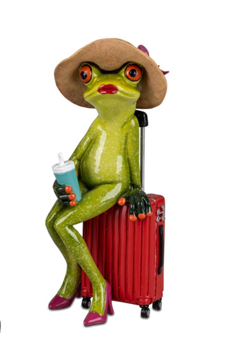 formano Dekofigur Frosch Lady auf Tour mit Hut