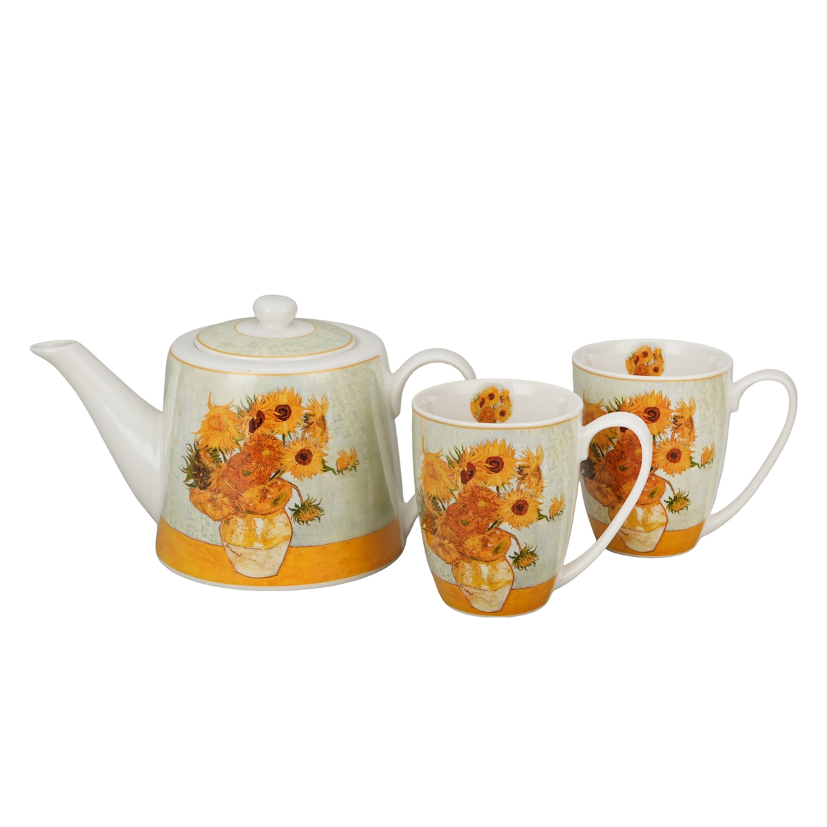 DUO Teeset Sunflowers van Gogh Teekanne + 2 Tassen Porzellan