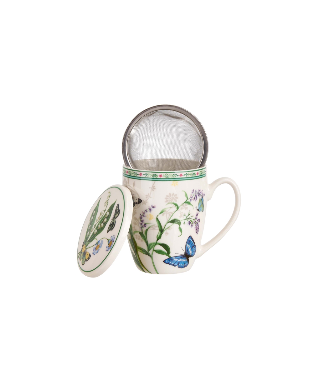 DUO Tasse Flower Dream Teetasse mit Sieb und Deckel 