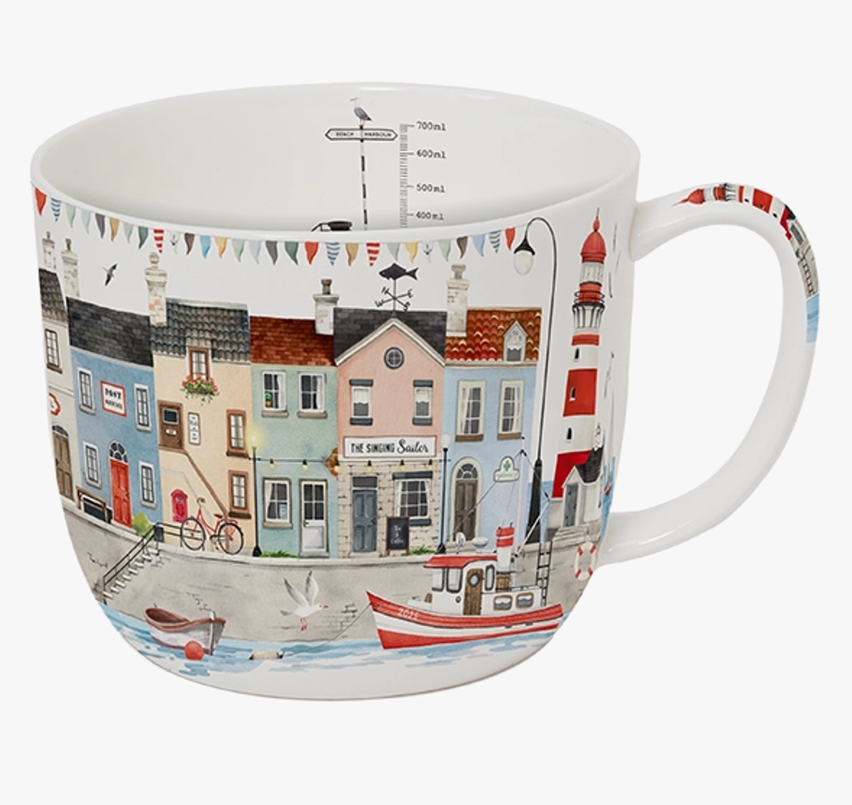 Jumbobecher Küstenstädtchen 700 ml Fine Bone China 