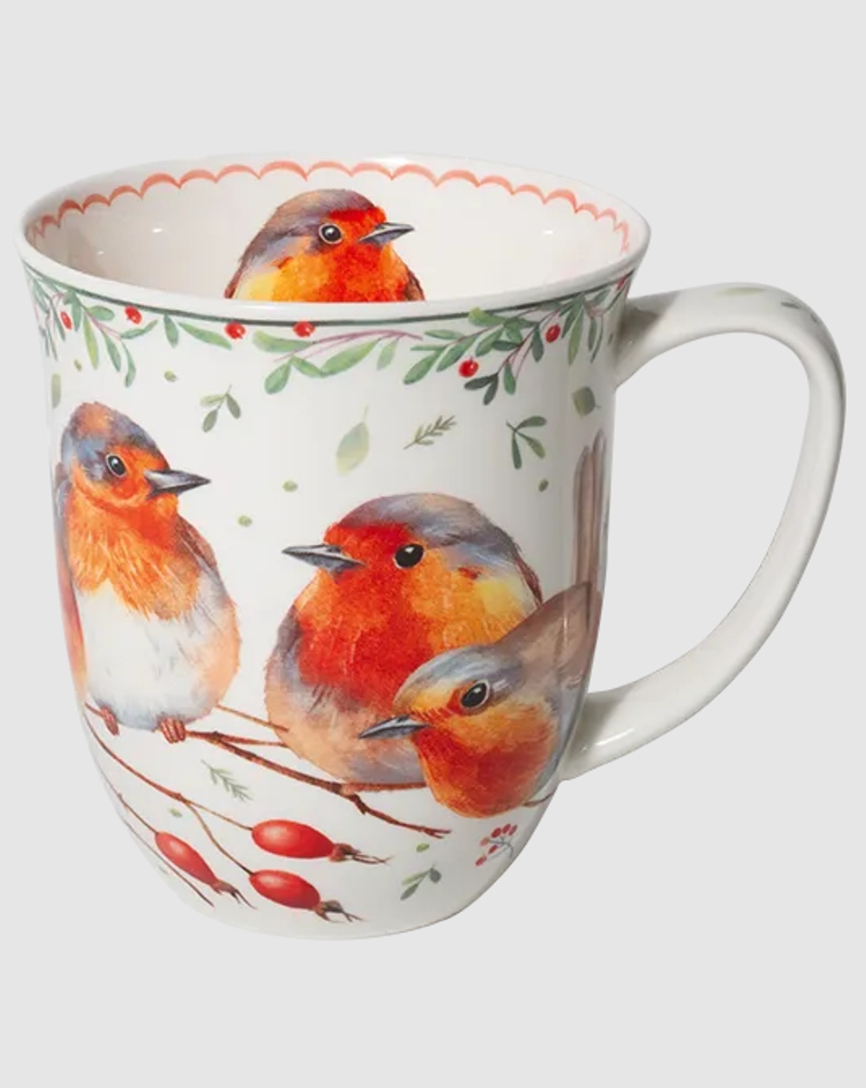 Tasse Rotkehlchenparade Jumbobecher 400 ml Fine Bone China 