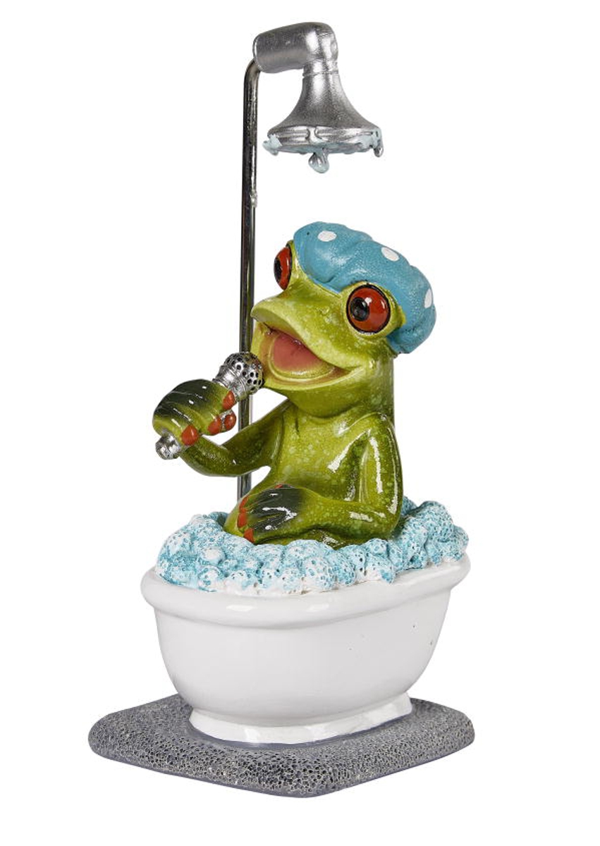 formano Dekofigur Frosch Mann singt in Badewanne