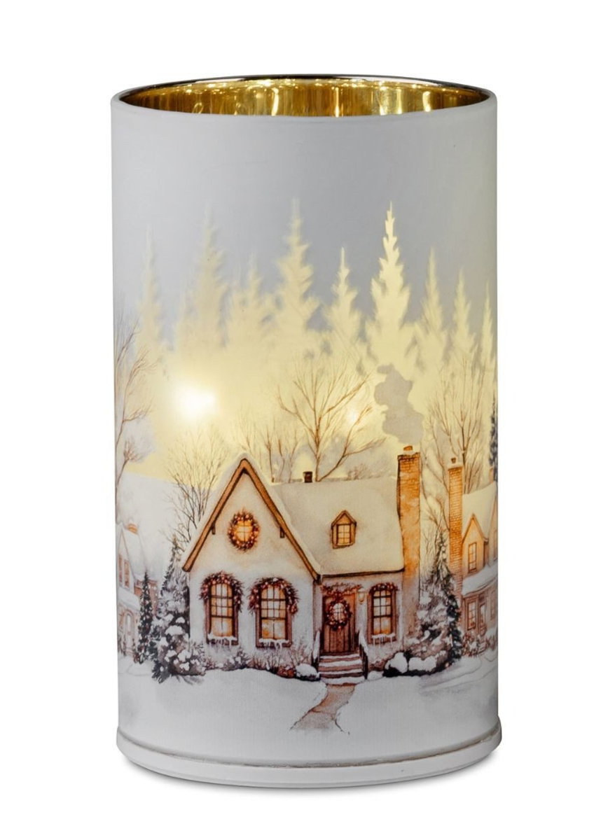 Deko-Licht drehend Winterdorf LED 15 cm