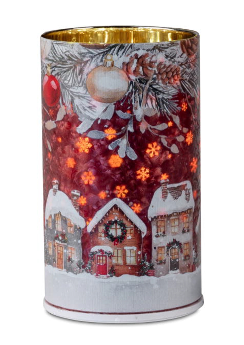 Deko-Licht drehend Frosty rot LED 15 cm