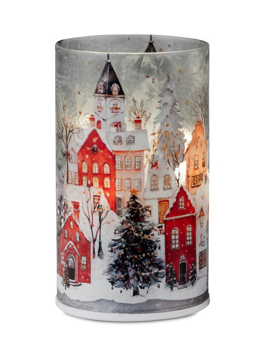 Deko-Licht drehend Winterstadt LED 15 cm