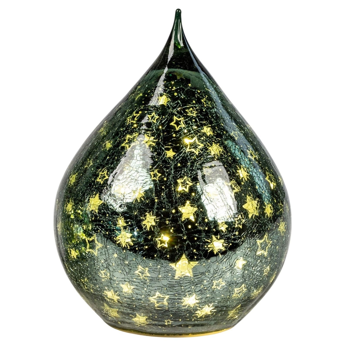 Deko-Licht Sterne tannengrün LED Tropfen 16cm 21cm
