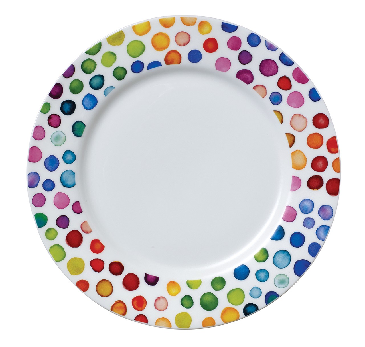 Dunoon Teller „Blobs!“ – 22 Cm Durchmesser, Buntes Aquarell-Design, Aus Feinem Bone China